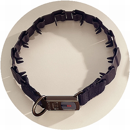 Herm Sprenger Neck Tech Black Stainless Steel ClicLock Buckle Prong Collar